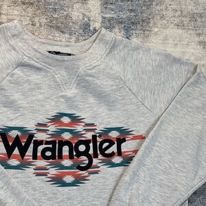 Wrangler Gray Sweatshirt with Red and Blue Pattern